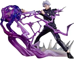 Jujutsu Kaisen Satoru Gojo unmasked action figure unleashing translucent Hollow Purple cursed energy sphere